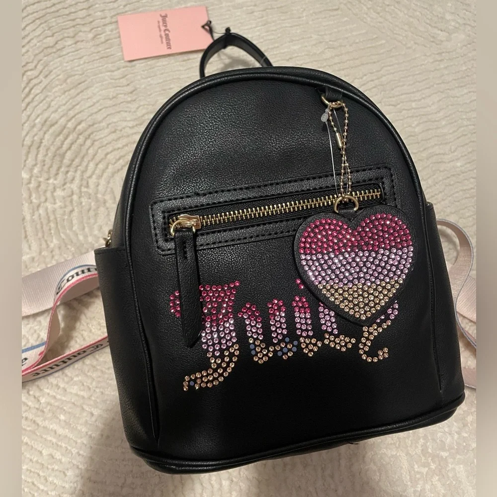 Juicy Couture Rhinestone Black Mini Backpack Bag